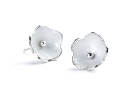 silver  enamel studs-med