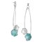 silver  enamel twin drop earring