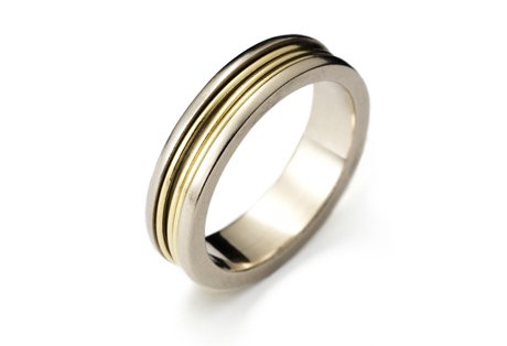 2-tone gold triple spin ring