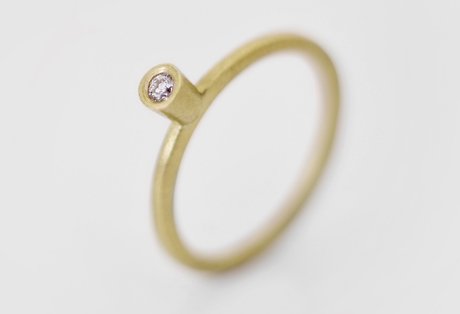 slim gold and diamond ring