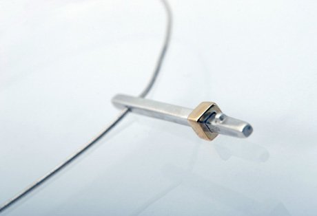 gold cube slide pendant