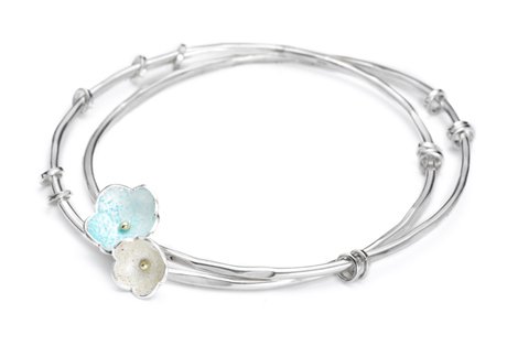 twin enamel daisy bangle