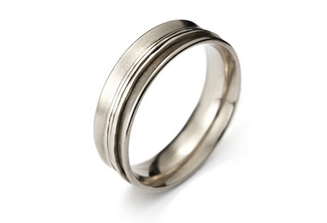 white gold concave ring