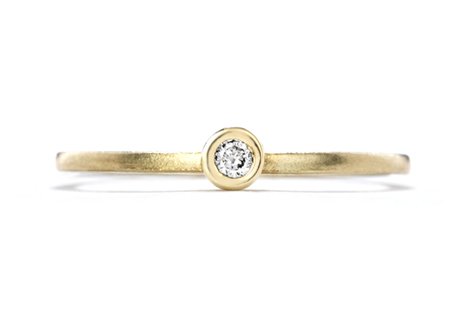 slim gold 4pt diamond ring