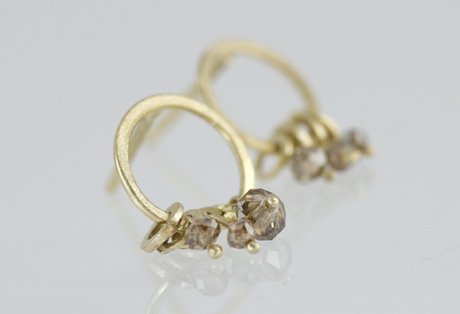 gold  diamond loop earrings