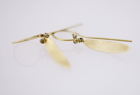 gold diamond dangly hook earring